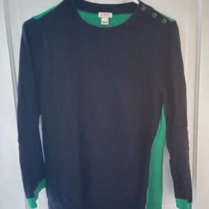 J. Crew Women’s Navy and Green Sweater